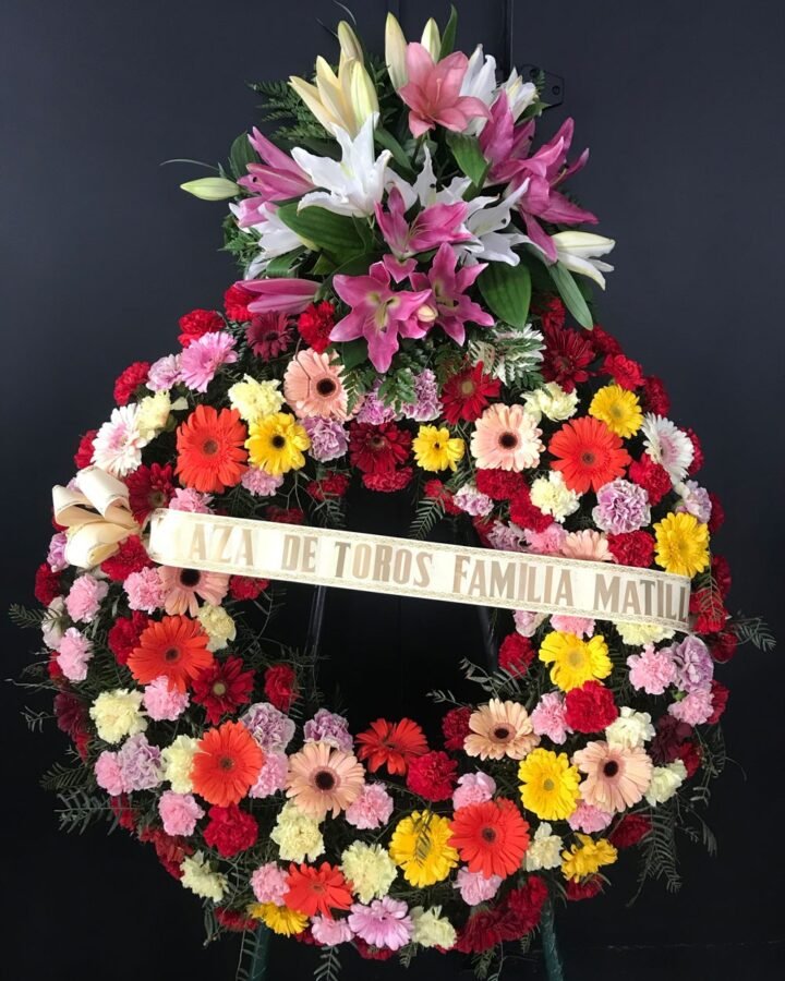 Corona funeraria multicolor