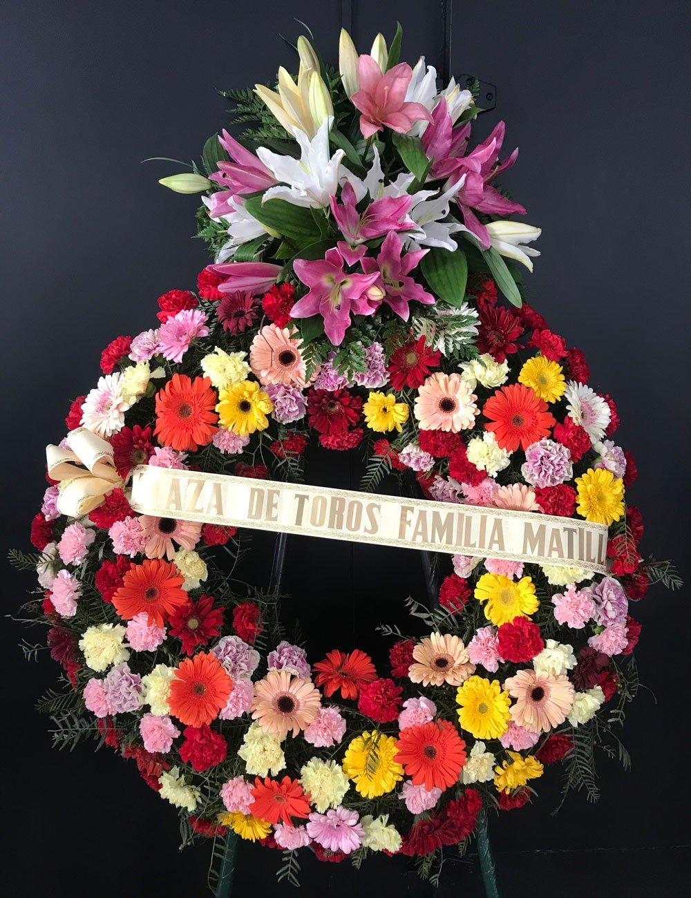 Corona funeraria multicolor